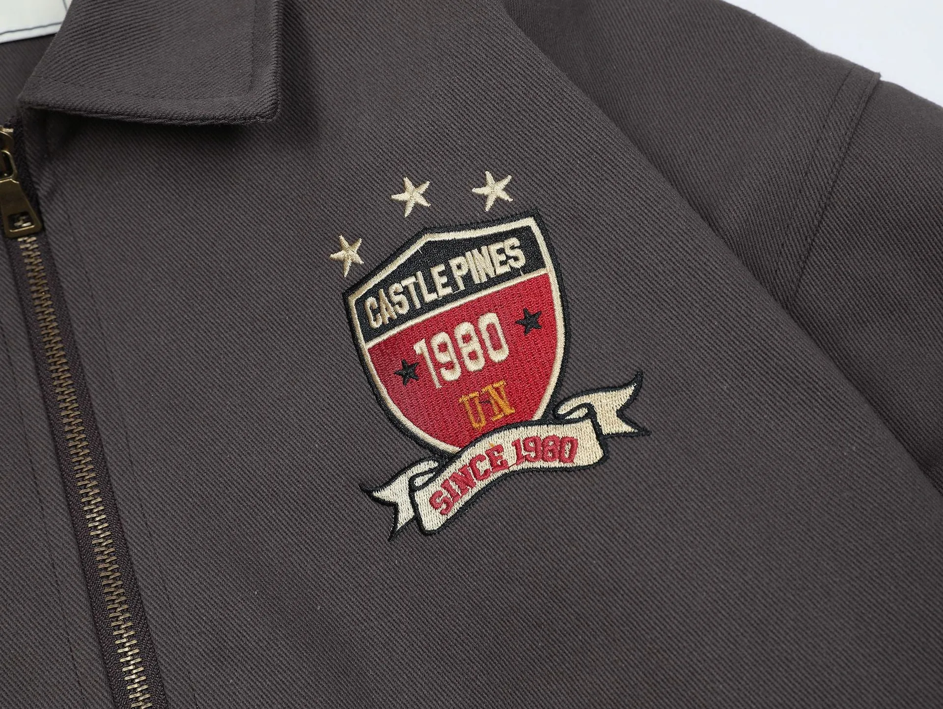 Vintage Bomber Jacket with Embroidery