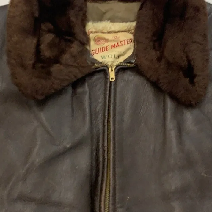 Vintage Guide Master styled by wolf leather jacket