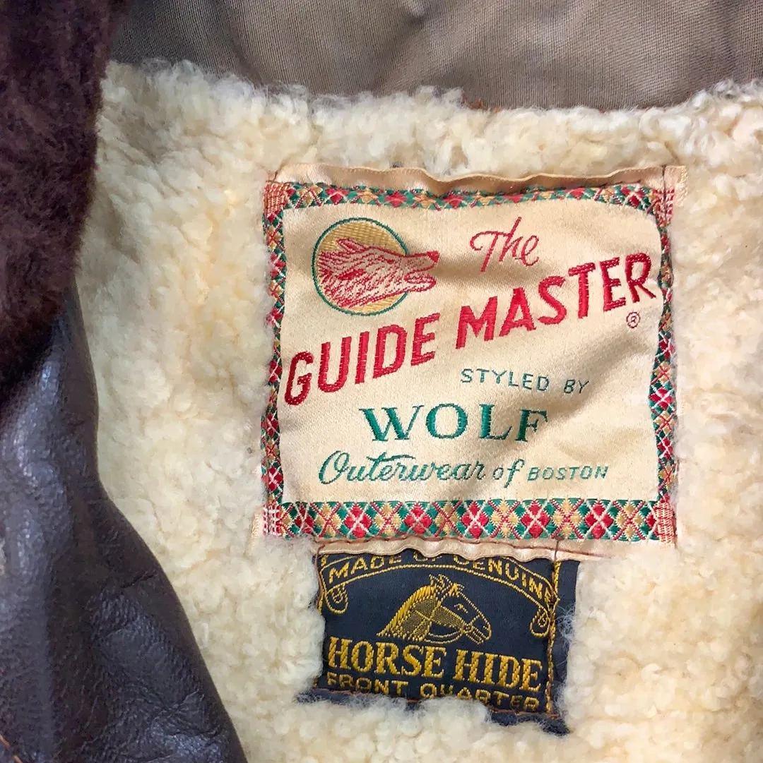 Vintage Guide Master styled by wolf leather jacket