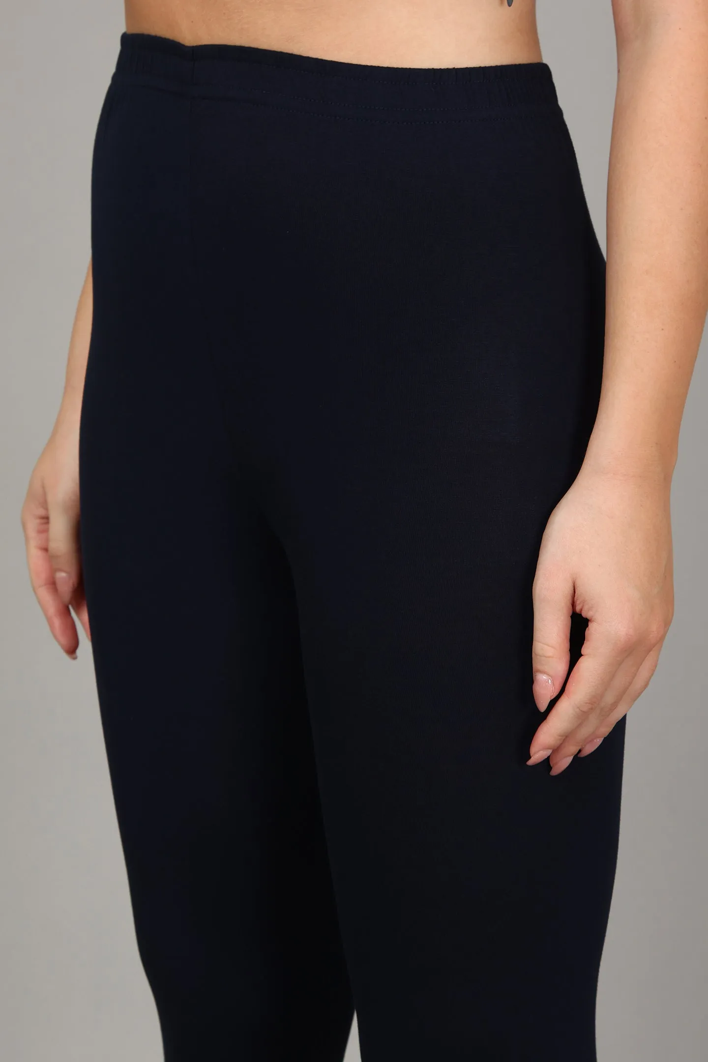 VISCOSE CHURIDAR LEGGINGS - NAVY