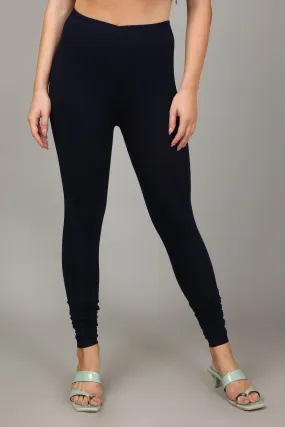 VISCOSE CHURIDAR LEGGINGS - NAVY