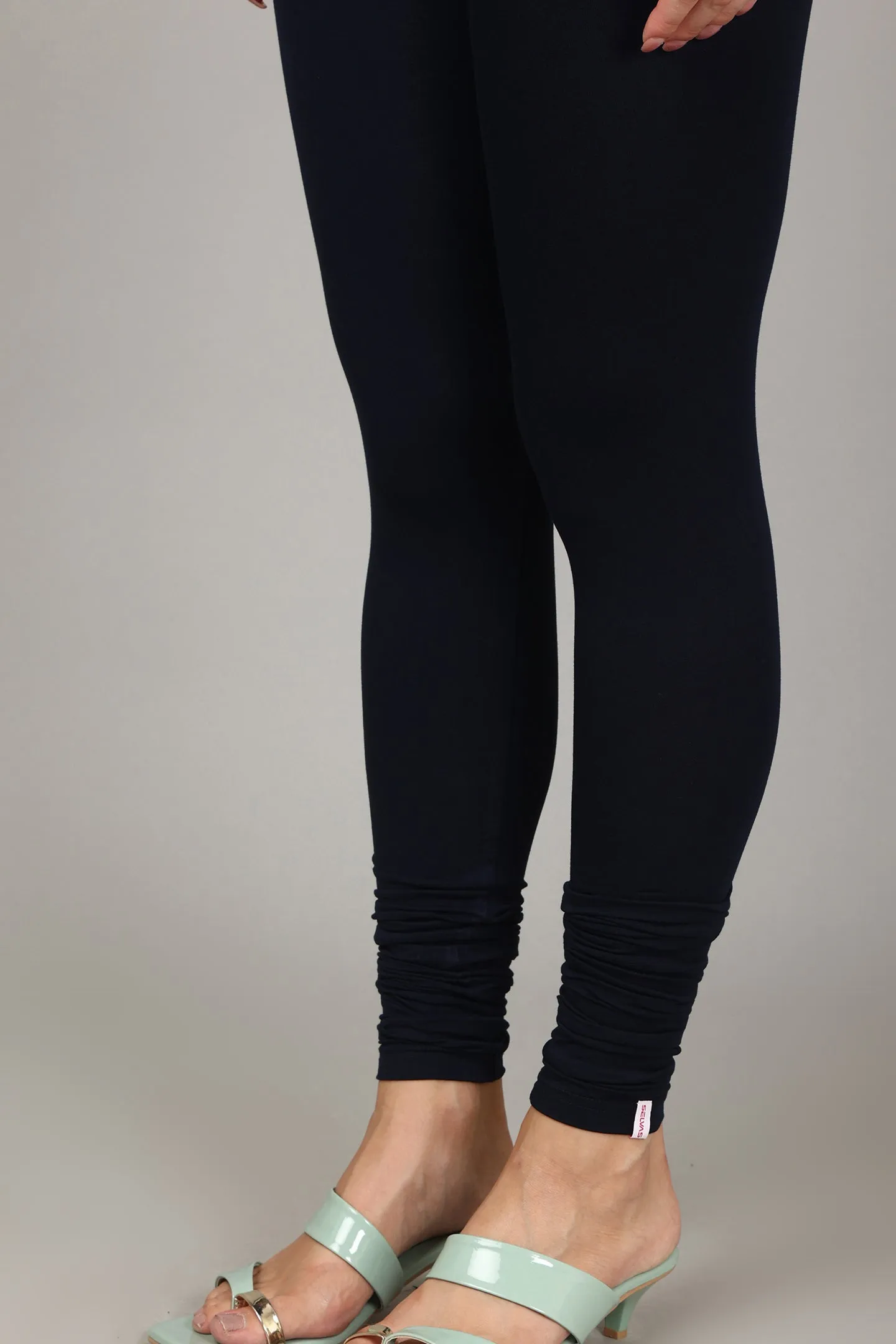 VISCOSE CHURIDAR LEGGINGS - NAVY