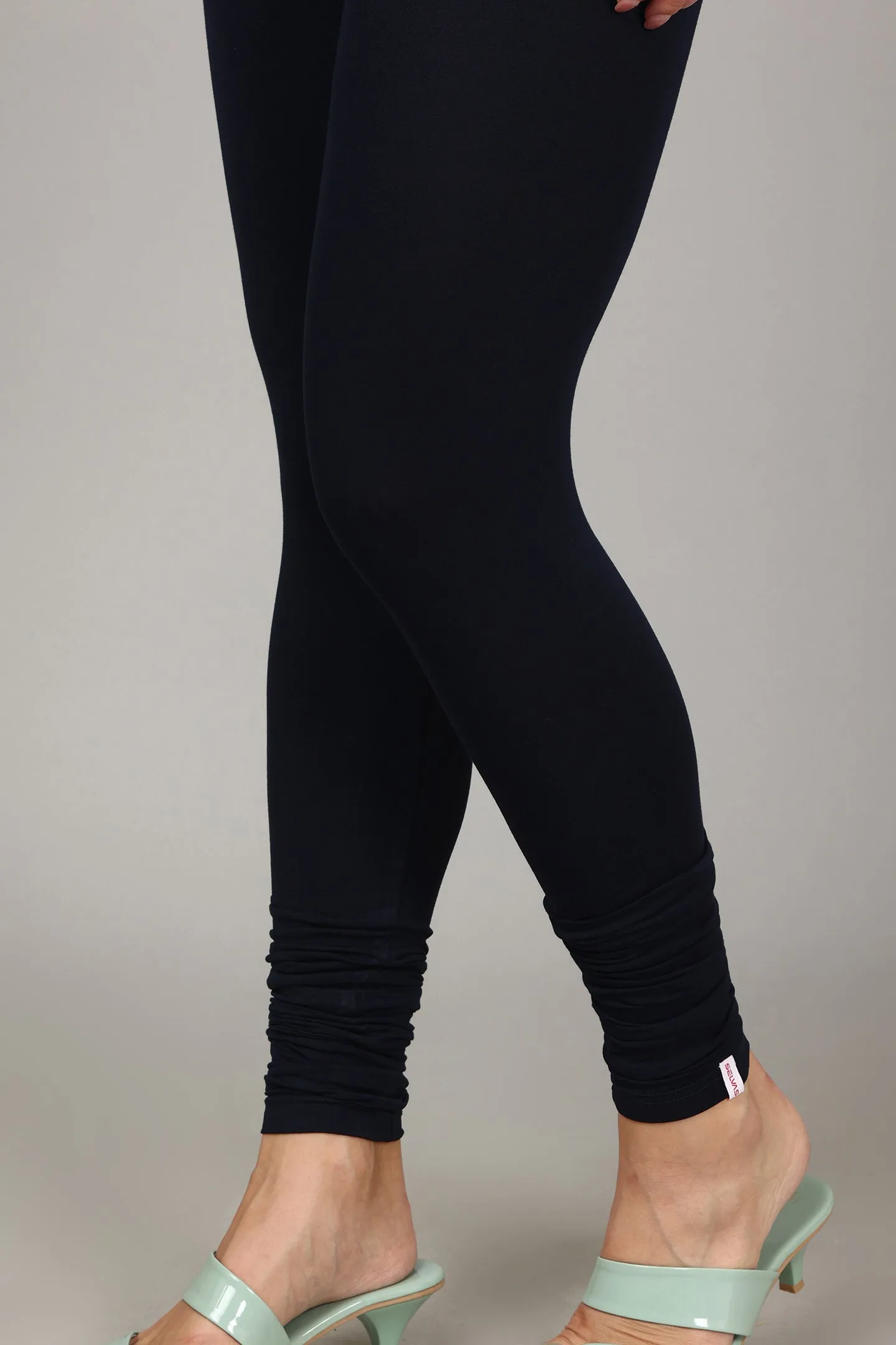 VISCOSE CHURIDAR LEGGINGS - NAVY