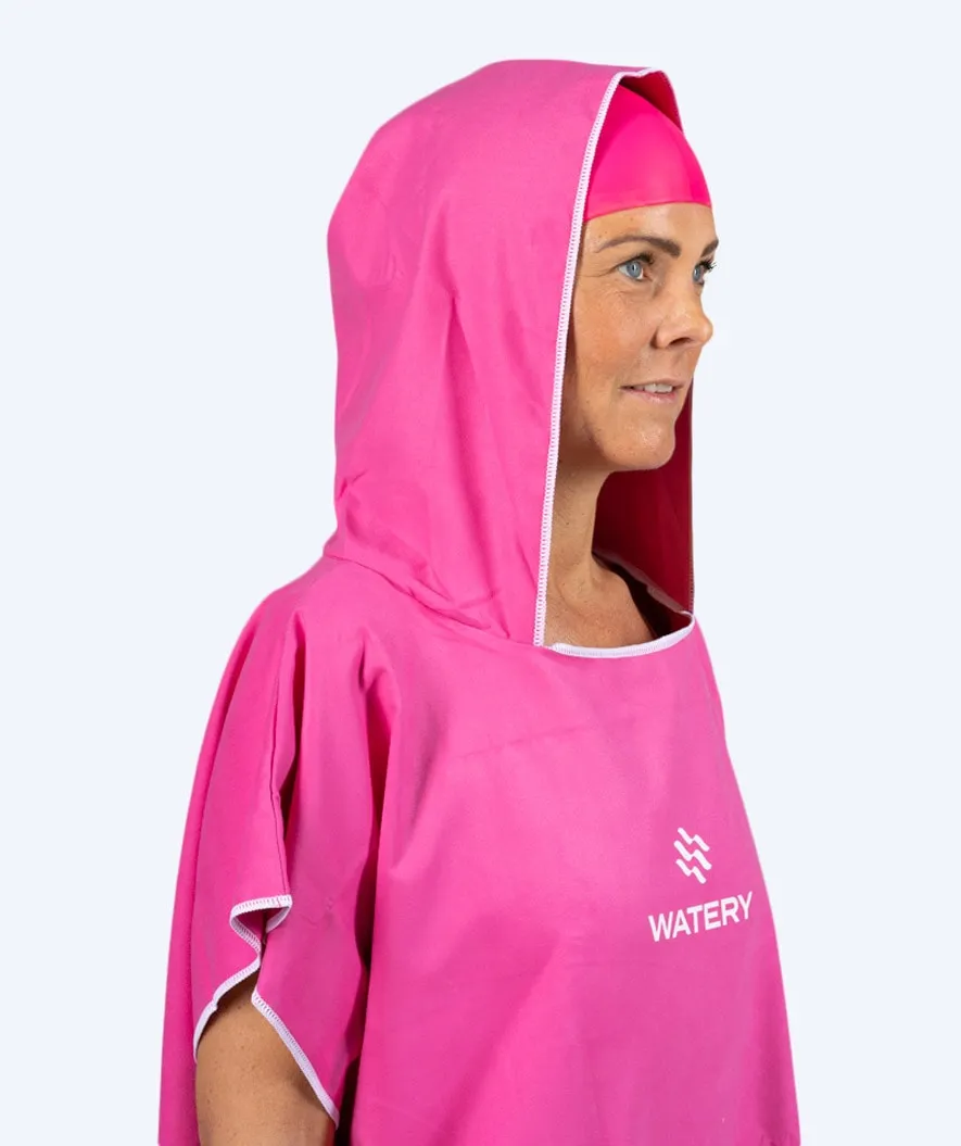 Watery badeponcho til voksne - Microfiber - Pink
