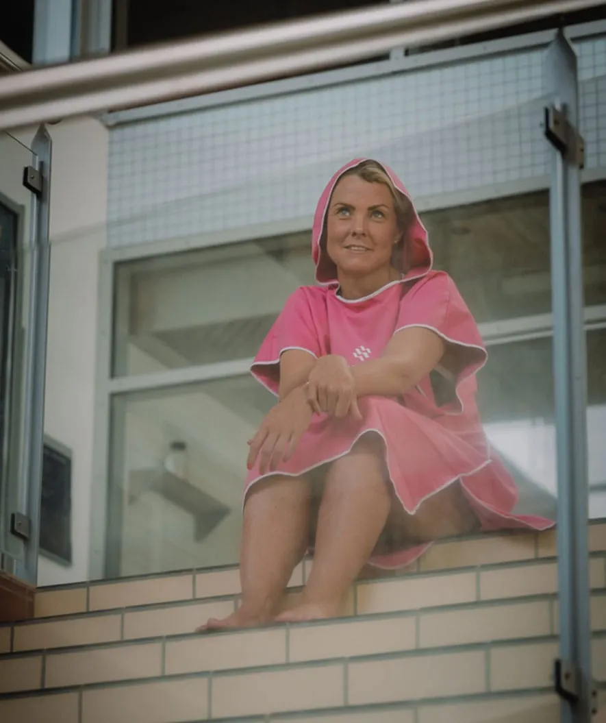 Watery badeponcho til voksne - Microfiber - Pink