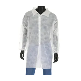 West Chester 3512/XXXXXL Standard Weight 20GSM SBP Lab Coat with Elastic Wrist - No pocket