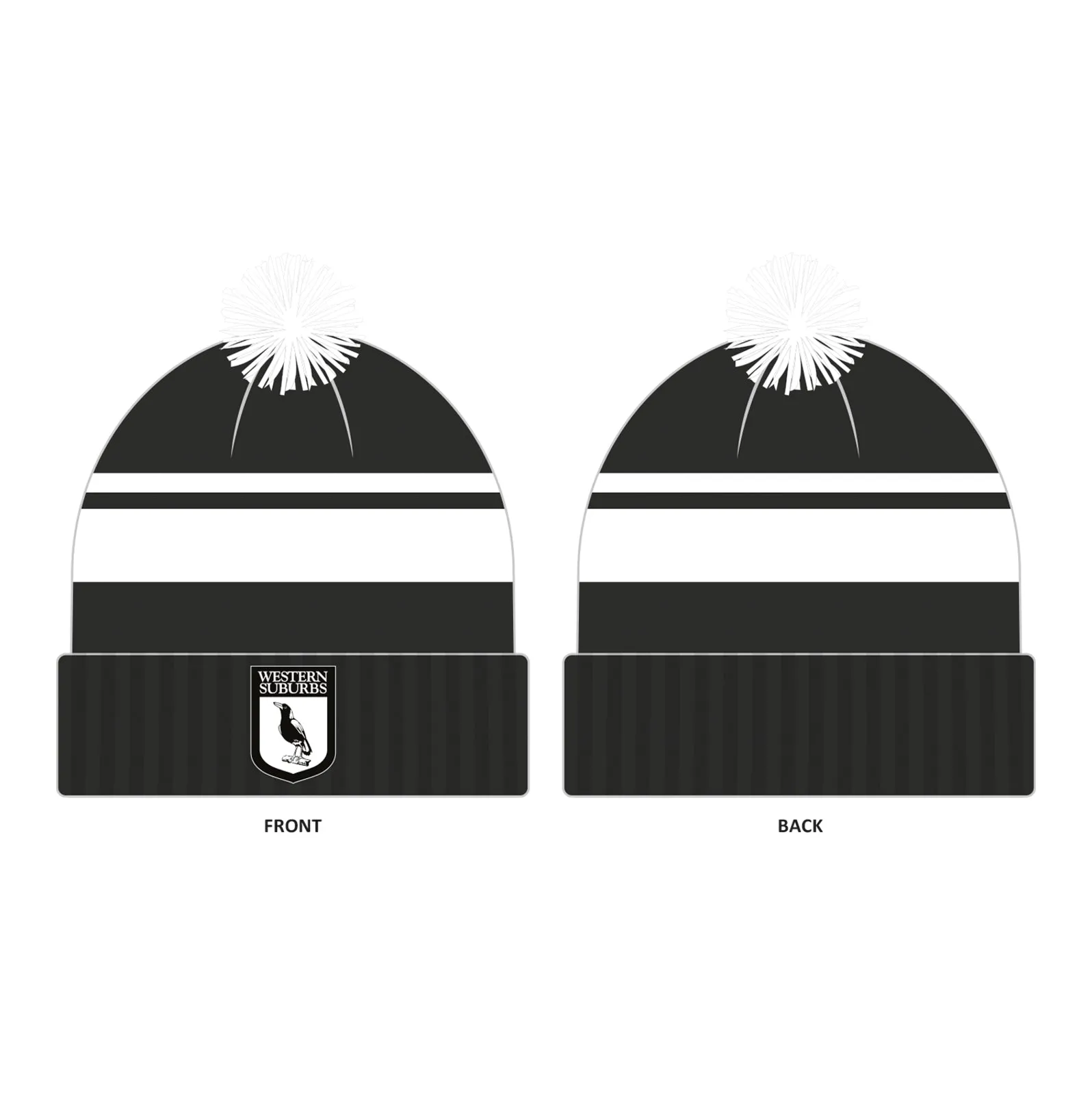 Western Suburbs Magpies Adult NRL Heritage Retro Beanie Rugby League