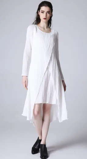 White linne dress mini dress prom dress women summer dress （1171）