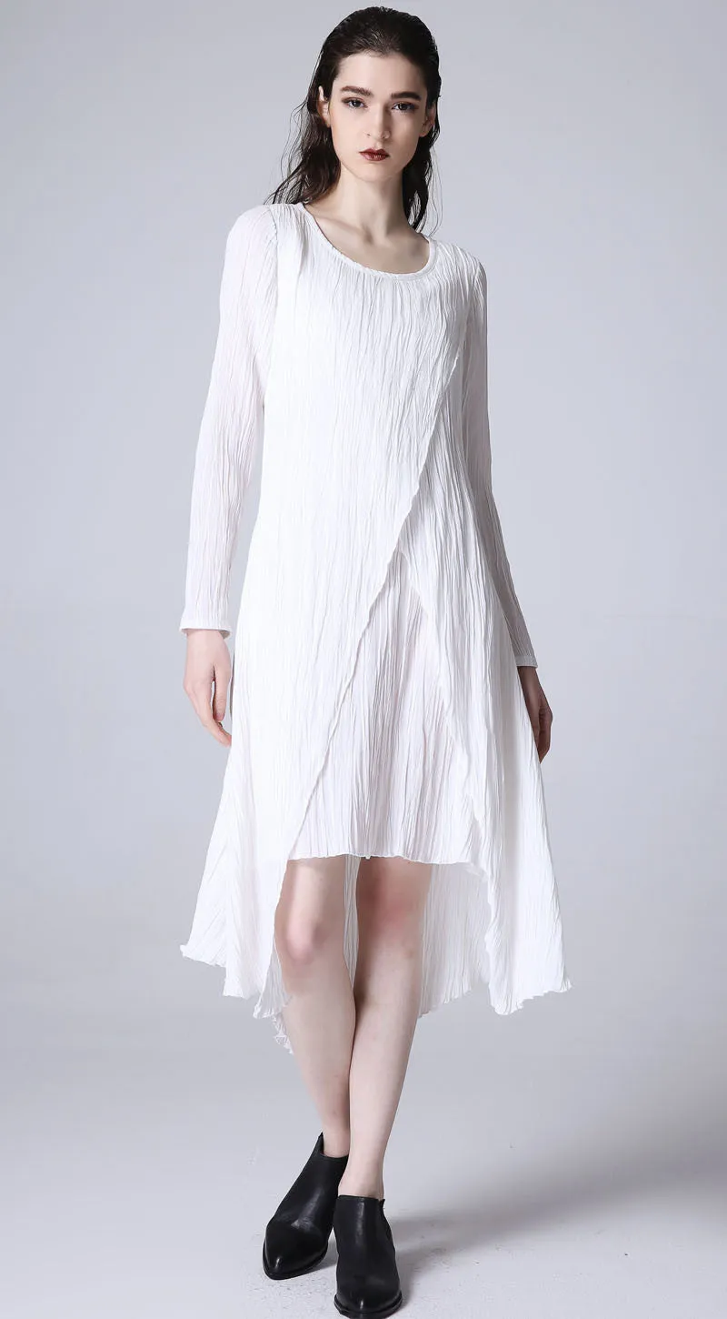 White linne dress mini dress prom dress women summer dress （1171）