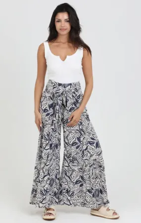 WIDE LEG PANTS WITH TIE WAIST