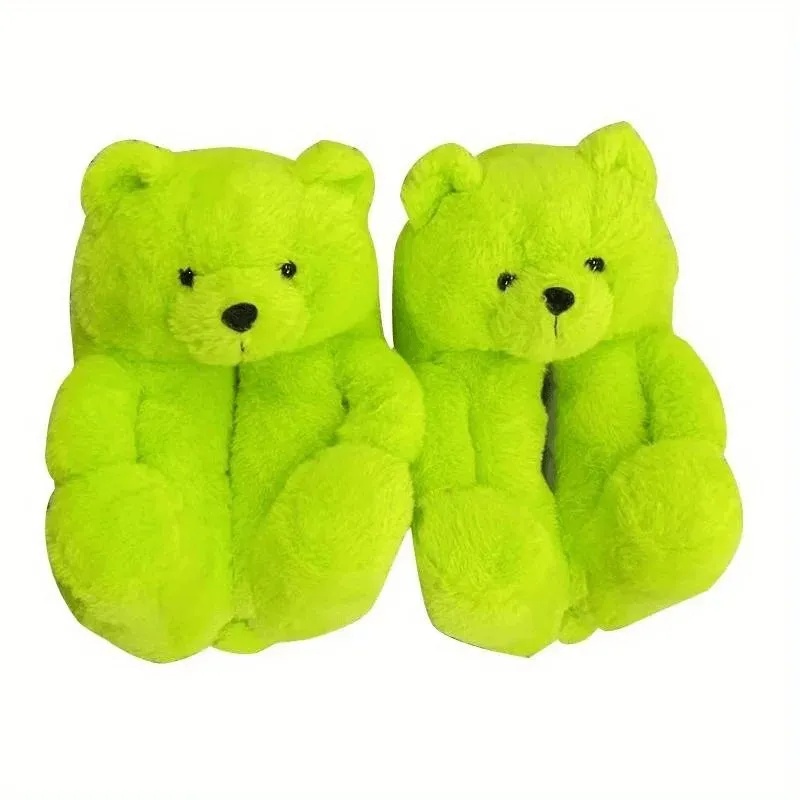 Women Teddy Bear Plush House Night Slippers