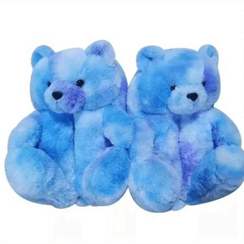 Women Teddy Bear Plush House Night Slippers