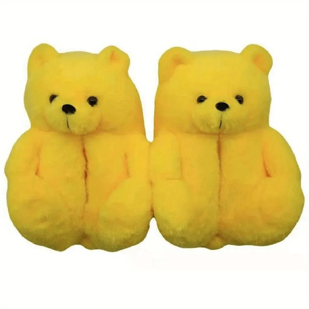 Women Teddy Bear Plush House Night Slippers