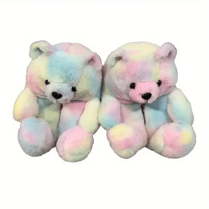 Women Teddy Bear Plush House Night Slippers
