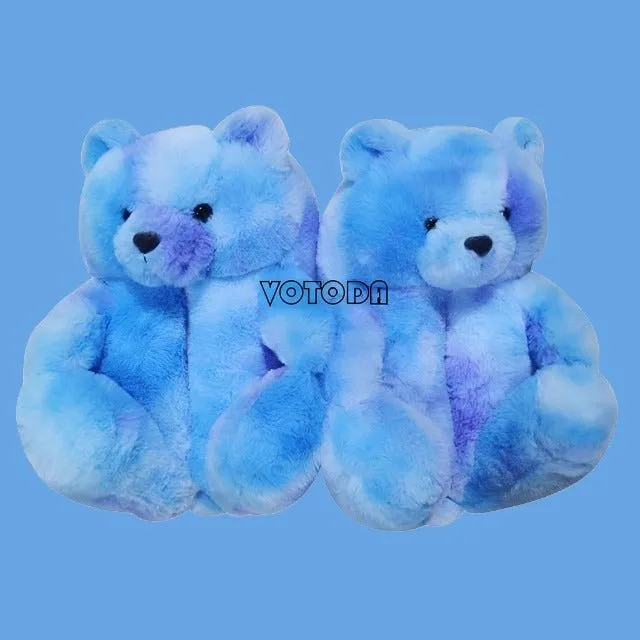 Women Teddy Bear Plush House Night Slippers