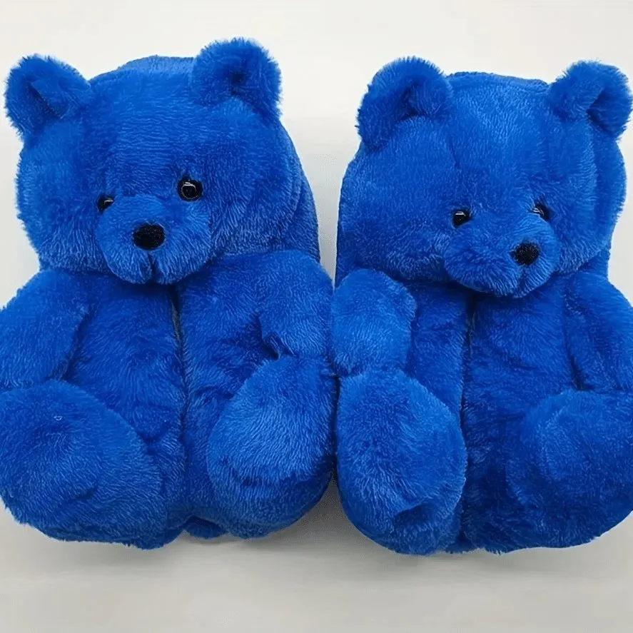 Women Teddy Bear Plush House Night Slippers