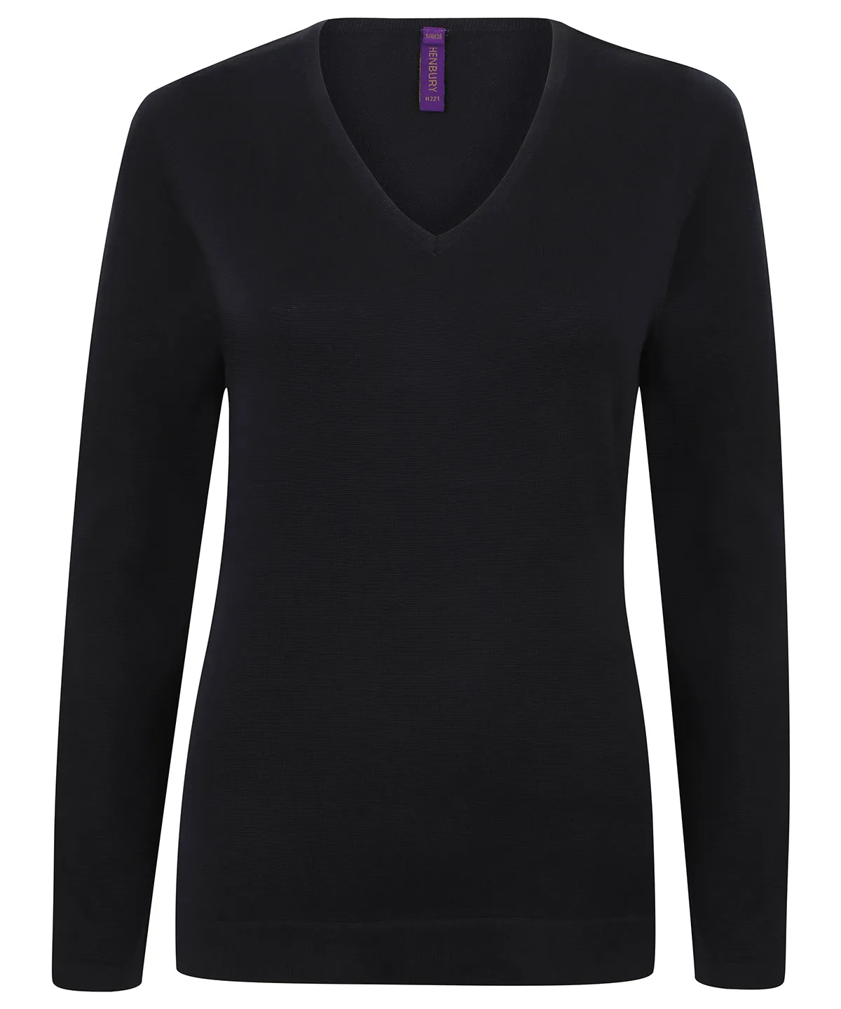 Womens 12 gauge v-neck jumper | Navy