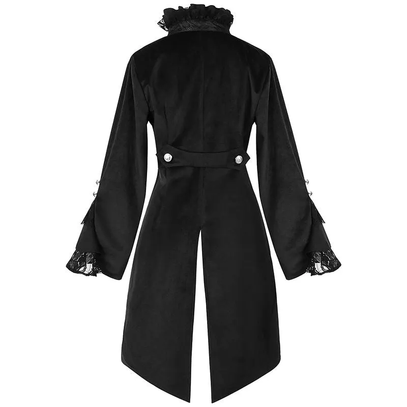 Womens Medieval Steampunk Tailcoat Victorian Jacket Lace Tuxedo Vintage Tailcoat Coat