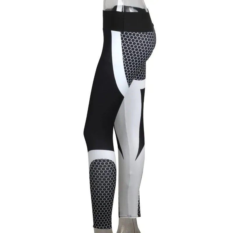 Women's Summer Fitness Leggings With Geometric Printing