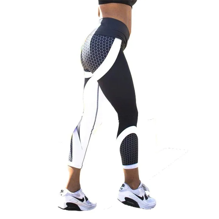 Women's Summer Fitness Leggings With Geometric Printing