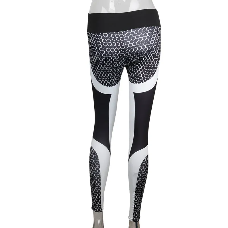 Women's Summer Fitness Leggings With Geometric Printing