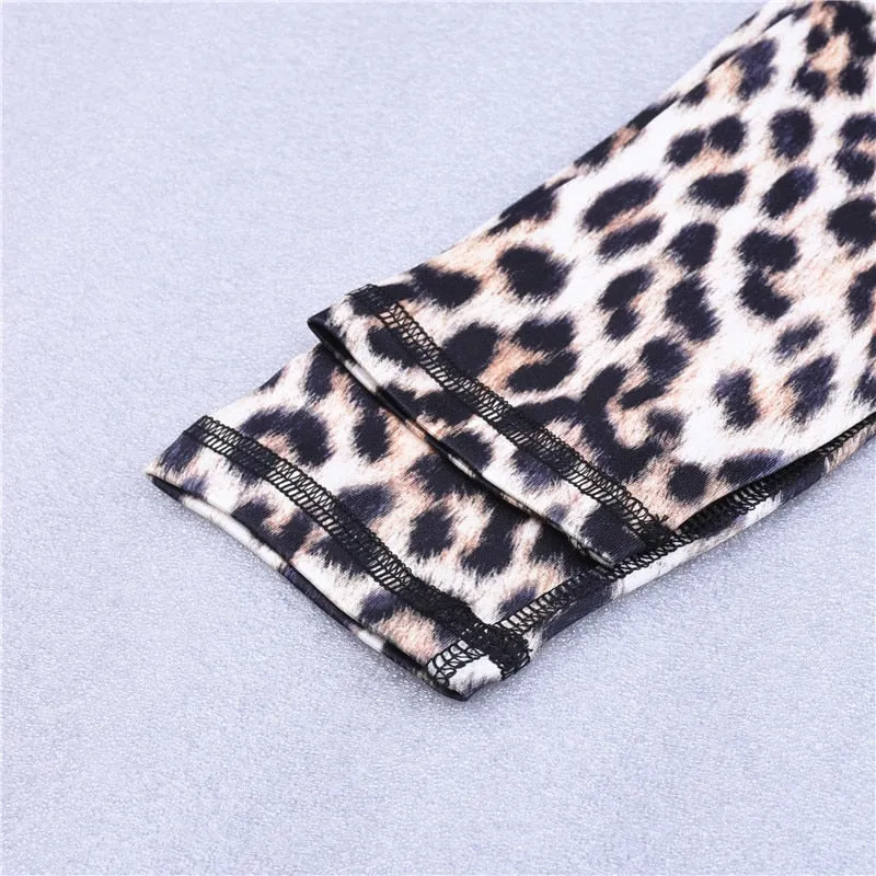 Women's Summer High Waist Push-Up Slim Leggings With Leopard Pattern