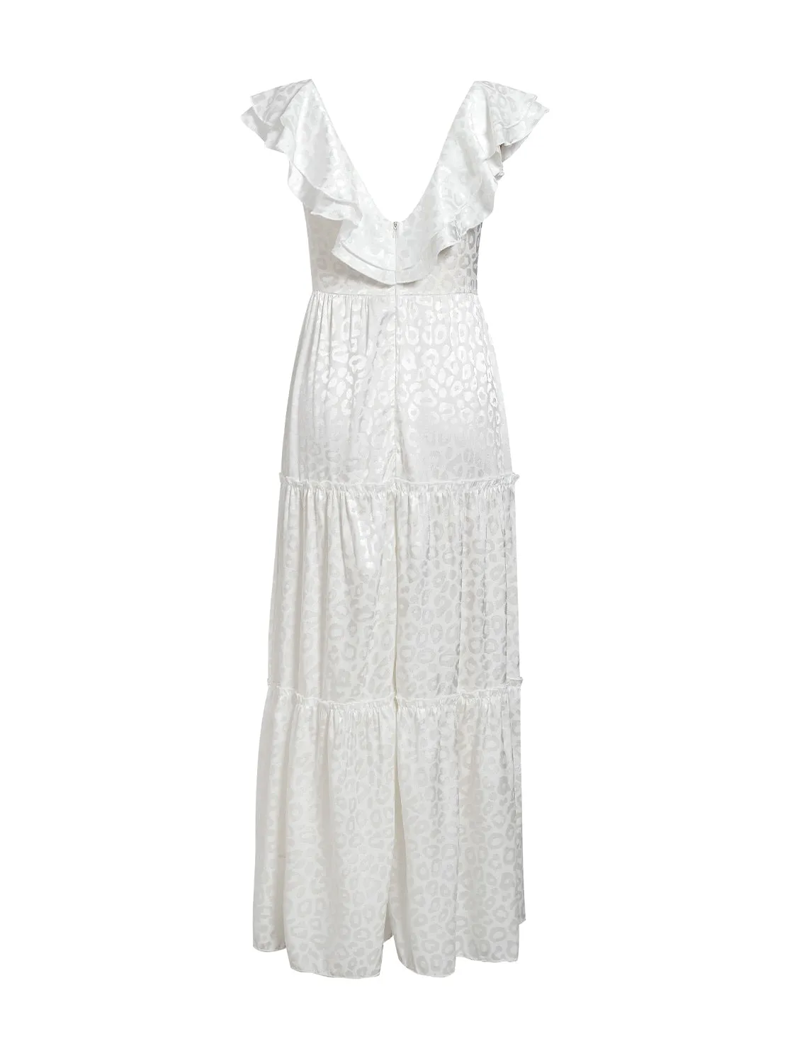 Women's Summer Sleeveless V-Neck Ruffled Long Dress